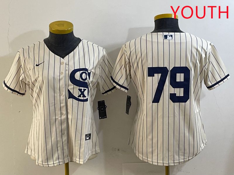 Youth Chicago White Sox #79 No Name Cream Stripe Dream Edition Game 2025 Nike MLB Jersey style 4